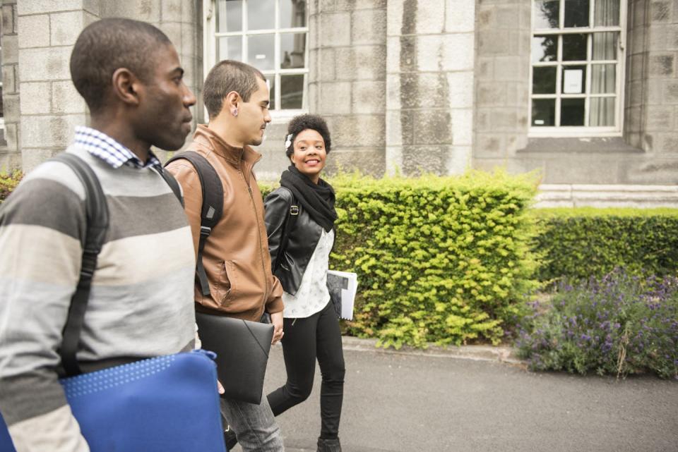 The use of race in college admissions has been mostly outlawed, but not entirely. <a href="https://www.gettyimages.com/detail/photo/group-of-students-on-campus-royalty-free-image/573851231?phrase=college+students+on+campus&adppopup=true" rel="nofollow noopener" target="_blank" data-ylk="slk:David Levingstone via Getty Images;elm:context_link;itc:0;sec:content-canvas" class="link ">David Levingstone via Getty Images</a>