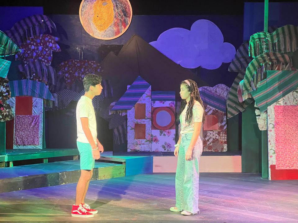 Olivia Thompson, right, and Ben Cavallo Smith in Cape Cod Theatre Company/Harwich Junior Theatre's regional premiere of "Bob Marley's Three Little Birds."