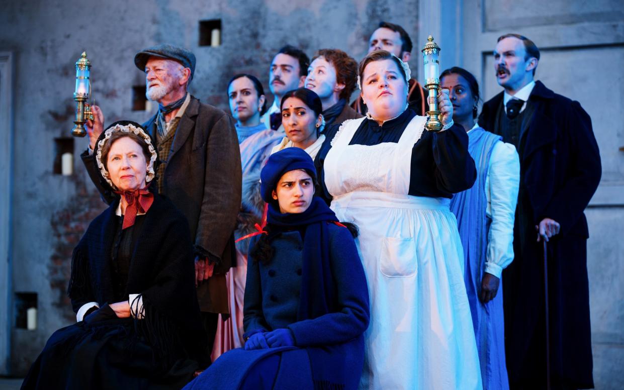 Hannah Khalique-Brown (centre) and cast in The Secret Garden at Regent's Park Open Air Theatre