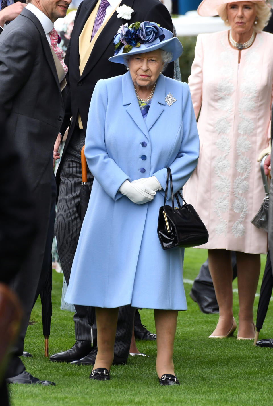 Queen Elizabeth II, with Camilla,&nbsp;Duchess of Cornwall, right behind her.&nbsp; (Photo: Doug Peters/EMPICS Entertainment)