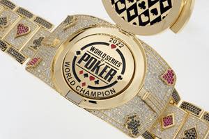 Inside detail of the 2022 World Series of Poker Main Event Championship Bracelet, by Jostens.