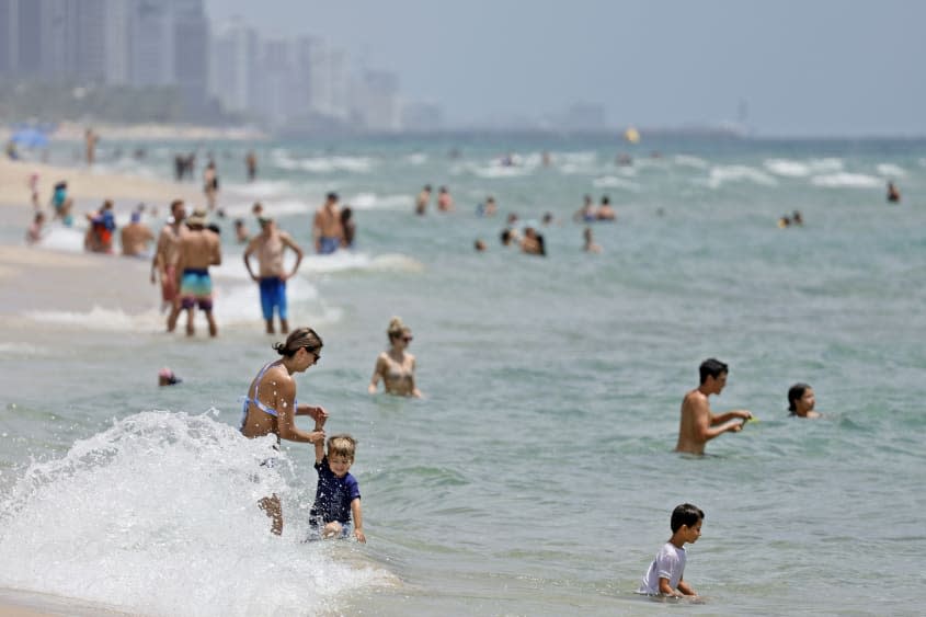 People at a Florida beach.