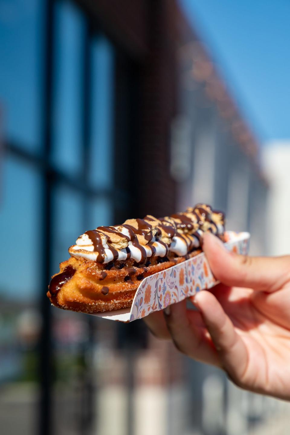 S'mores churro at La Niña Churrería in Troy.