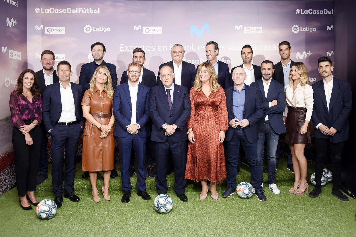 Presentación del acuerdo entre Movistar+ y LaLiga, en 2019.