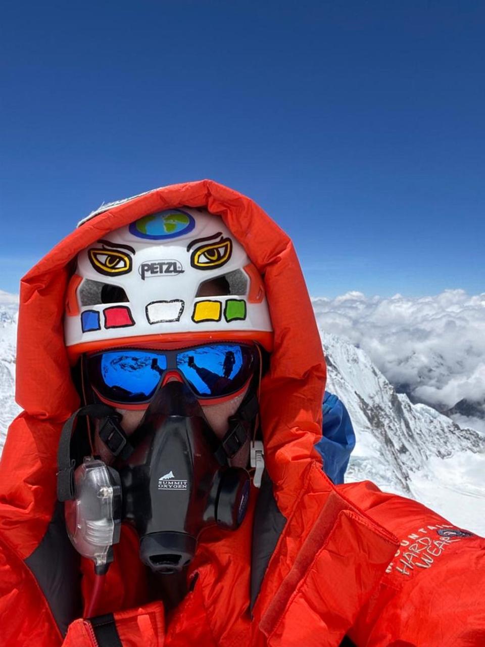 British mountaineer Kenton Cool at the summit of Mount Everest (Kenton Cool)