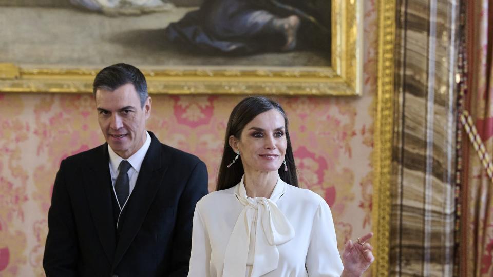 spanish royals receive the diplomatic corps at zarzuela palace