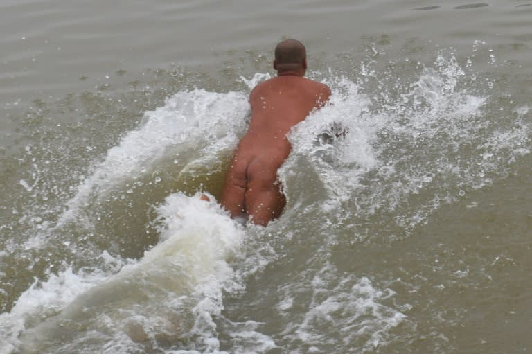 Nudists also brush aside concerns that the Red River might not be clean enough for swimming