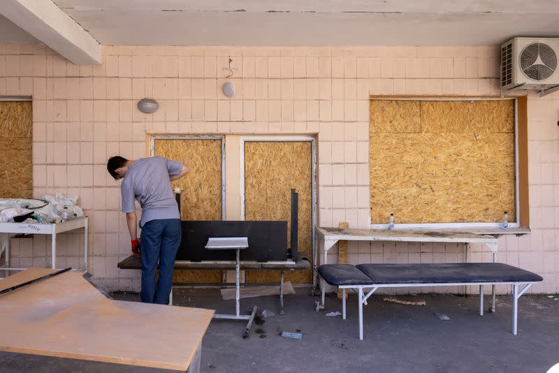 Aftermath of Russian missile strike on Okhmatdyt Children's Hospital in Kyiv