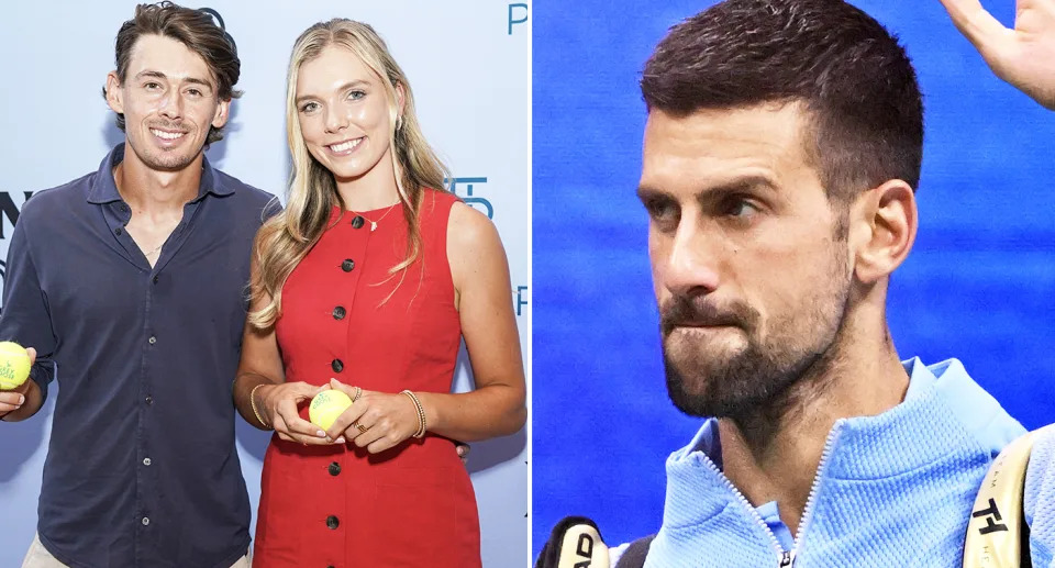 Alex de Minaur, Katie Boulter and Novak Djokovic.