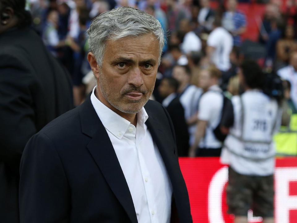 Jose Mourinho was in a surly mood after the defeat at Wembley: Getty