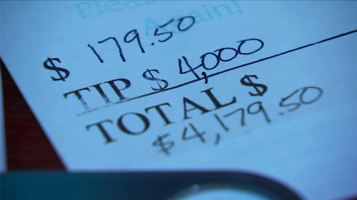 The receipt from the anonymous patron.  (KXAS)