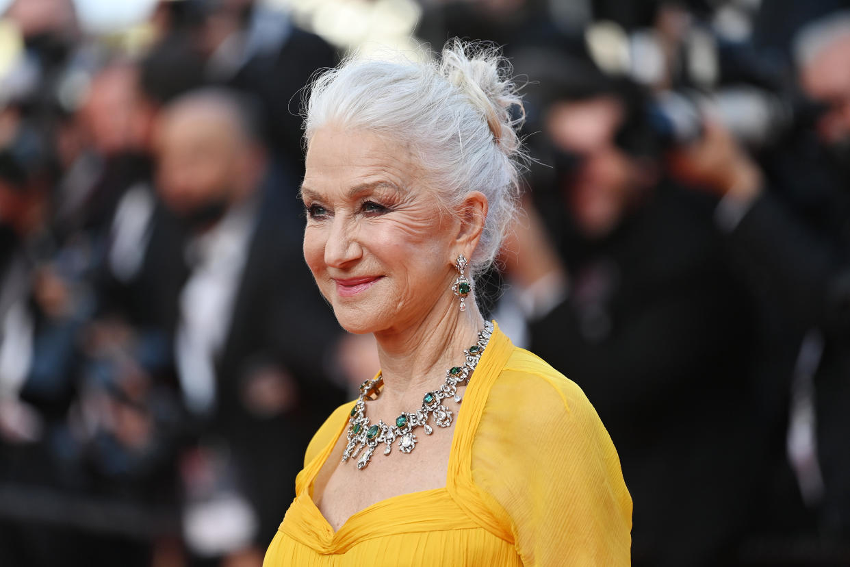 Helen Mirren wore all affordable make-up at the 74th Annual Cannes Film Festival. (Getty Images)