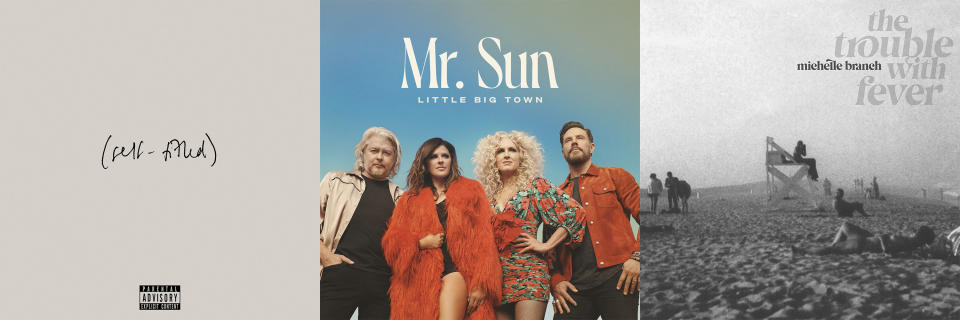This combination of images shows album art for “(self-titled),” by Marcus Mumford, left, "Mr. Sun” by Little Big Town, center, and “The Trouble with Fever” by Michelle Branch. (Capitol Records/Capitol Records Nashville/Audio Eagle-Nonesuch Records-Warner Records via AP)