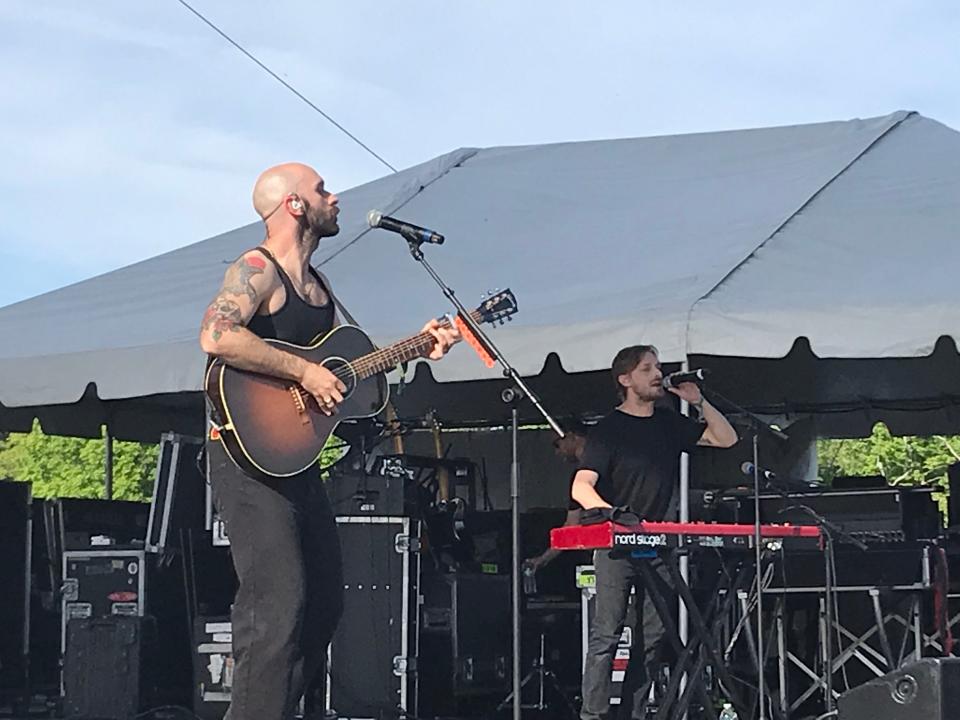 Sam Harris on acoustic and brother Casey Harris on keys during the X Ambassadors set at WonderWorks.