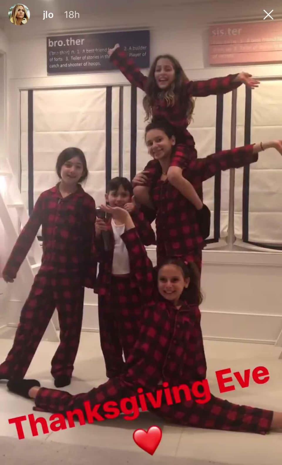 Everyone was in matching PJs. Source: Instagram