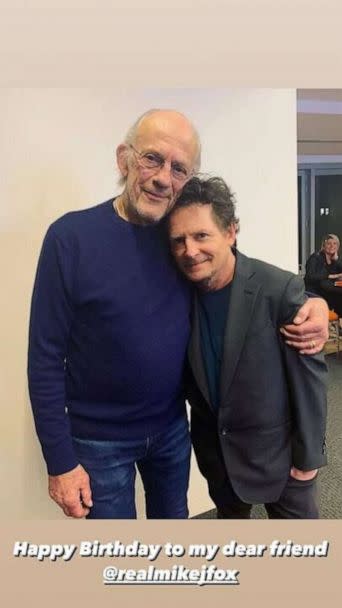 PHOTO: 'Back to the Future' star Christopher Lloyd wishes his co-star Michael J. Fox a happy birthday in this photo he shared on Instagram. (Christopher Lloyd/Instagram)