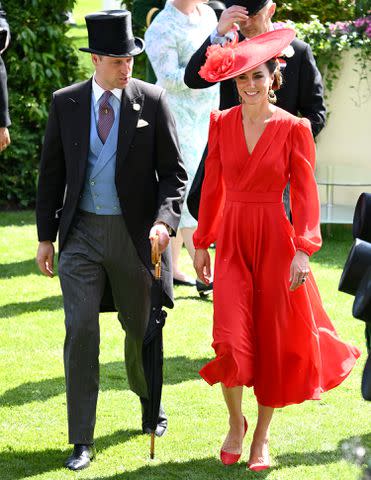 <p>Karwai Tang/WireImage</p> Prince William and Kate Middleton at Royal Ascot 2023