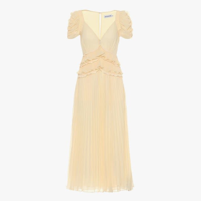 Self-Portrait chiffon midi dress, $283, mytheresa.com