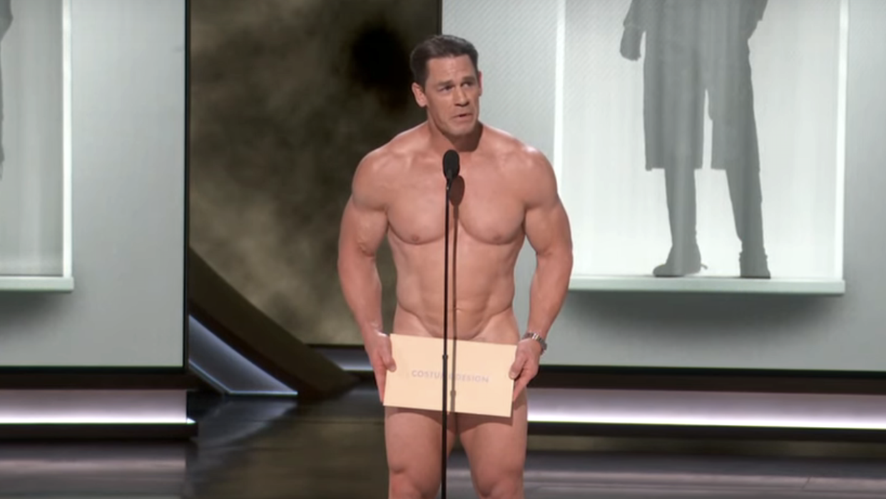  John cena mostly naked on stage at the 2024 oscars. 