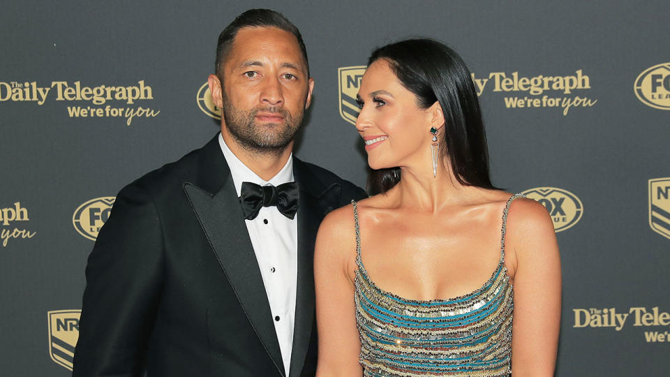 Zoe and Benji Marshall are seen here at the 2019 Dally M Awards night.