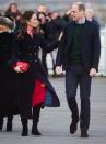 <p>The Duchess of Cambridge put a loving hand on her husband's arm during their visit to Mumbles Pier on February 4, 2020 in Swansea, Wales.</p>