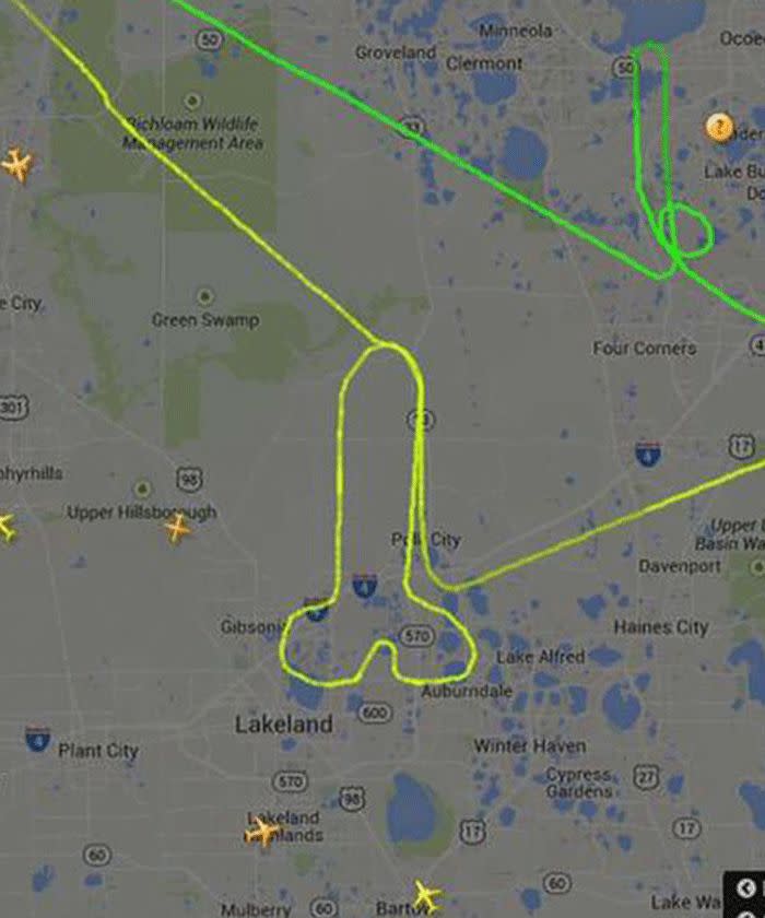 Bored pilot makes lewd drawing with plane