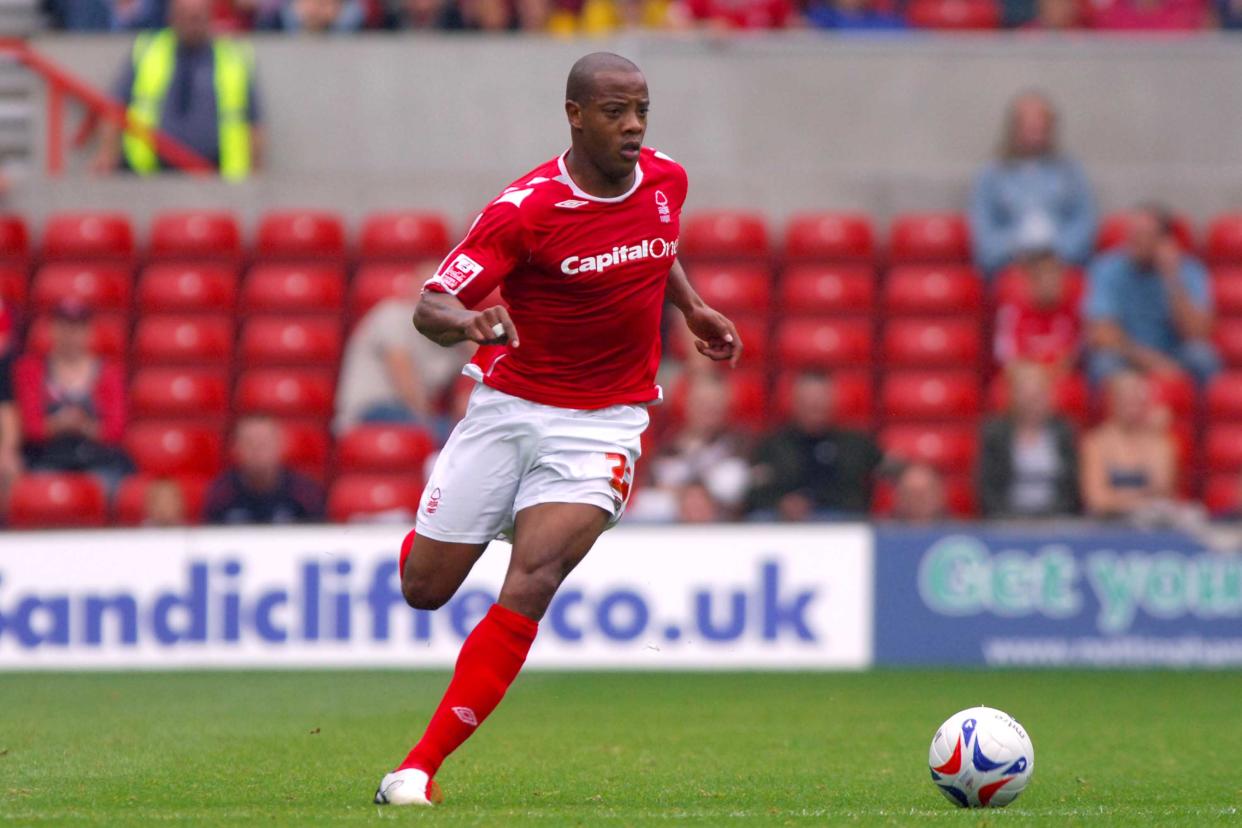 Junior Agogo in action for Nottingham Forest  (Photo by Rui Vieira - PA Images via Getty Images)