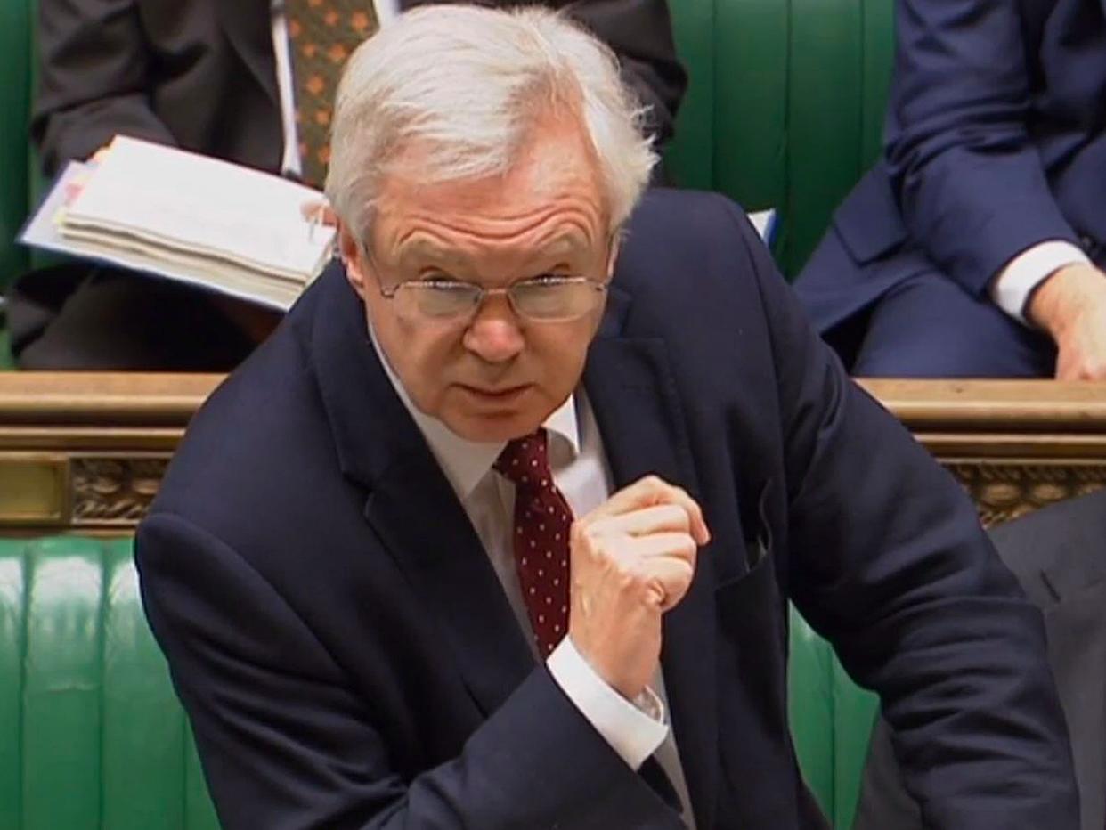 Brexit Secretary David Davis speaks in the House of Commons, London, during Brexit questions as legislation paving the way for Theresa May to start the Brexit process will be published today.