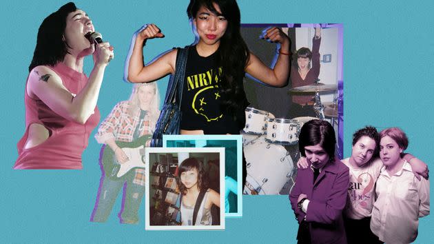 The author's entry point to feminism was through the Riot grrrl movement. (Photo: Illustration: Chris McGonigal/HuffPost; Photos: Courtesy Tiffany Tso)