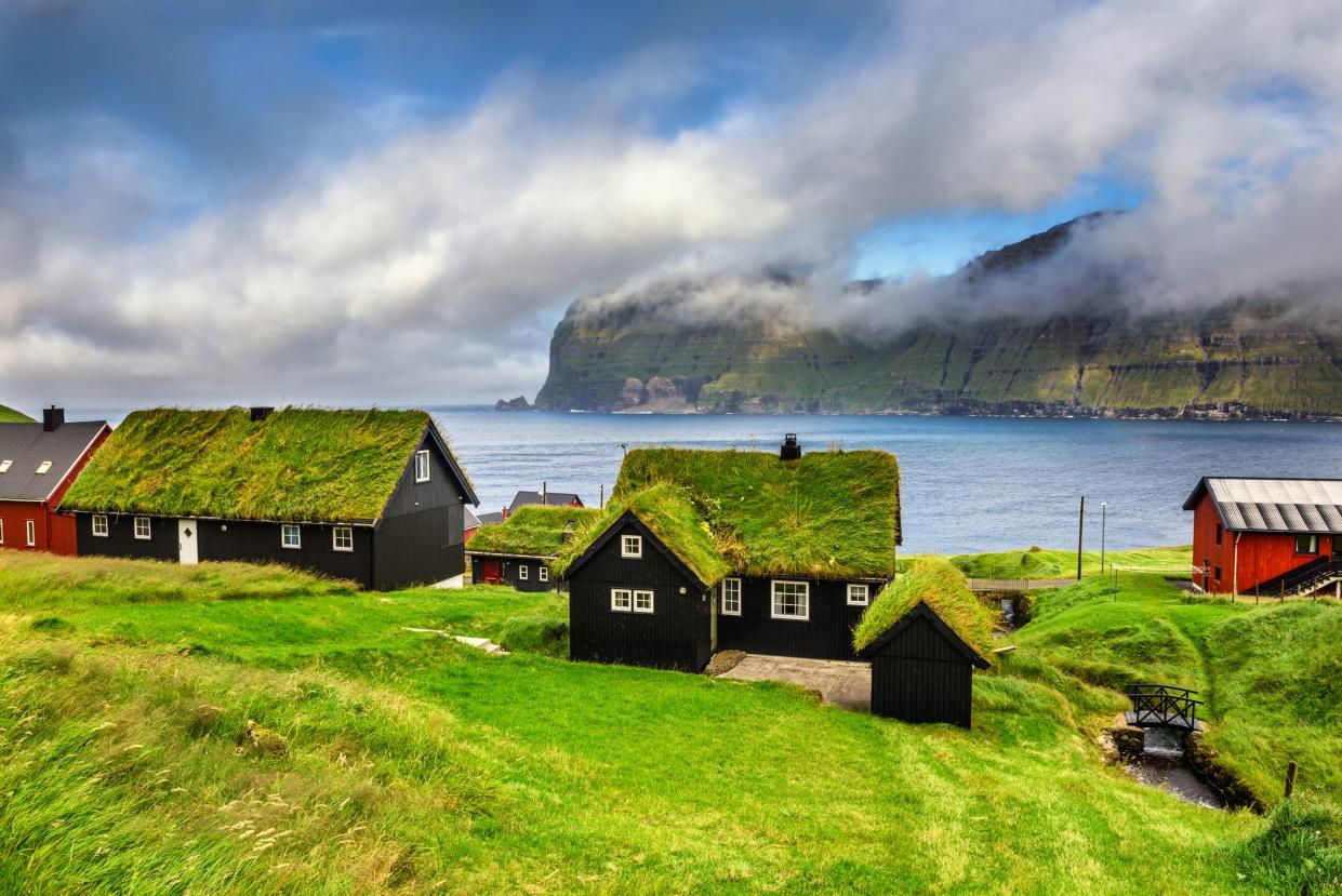 Mikladalur village on Kalsoy island, Faroe Islands, Denmark