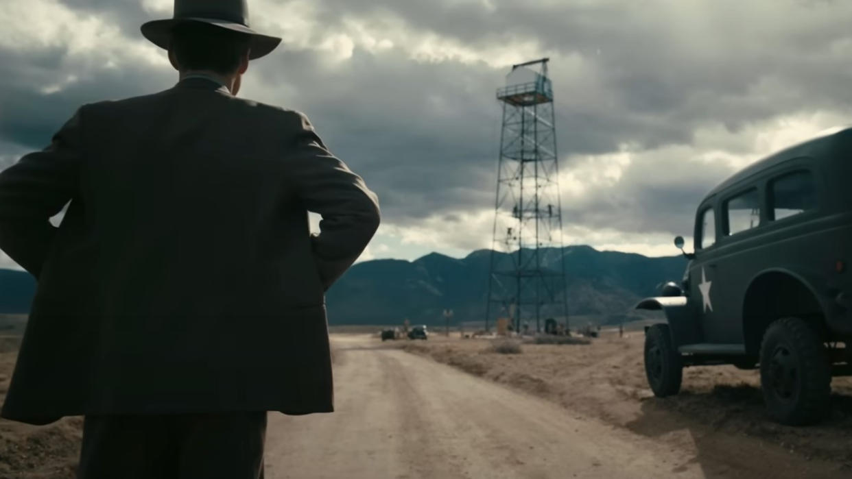  Cillian Murphy staring off into the distance in Oppenheimer. 