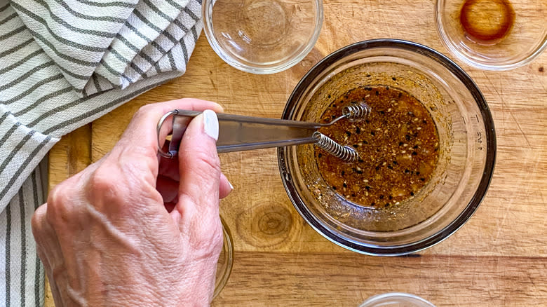 dressing in glass bowl