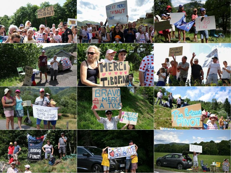 Fans of Thibaut Pinot lined the roads on stage 20