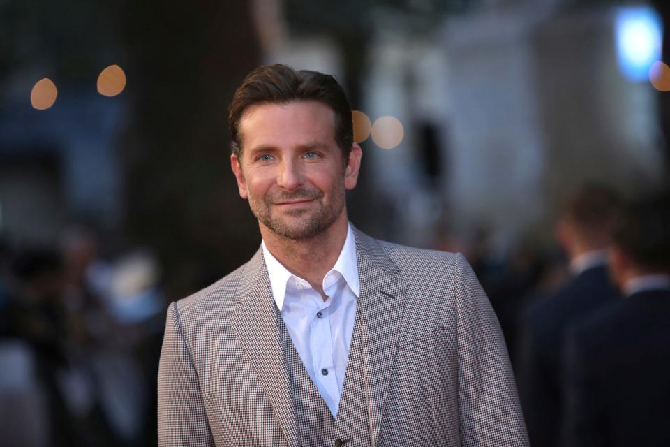 Bradley Cooper poses for photographers upon arrival at the premiere of the film 'A Star Is Born' in London on Sept. 27, 2018.