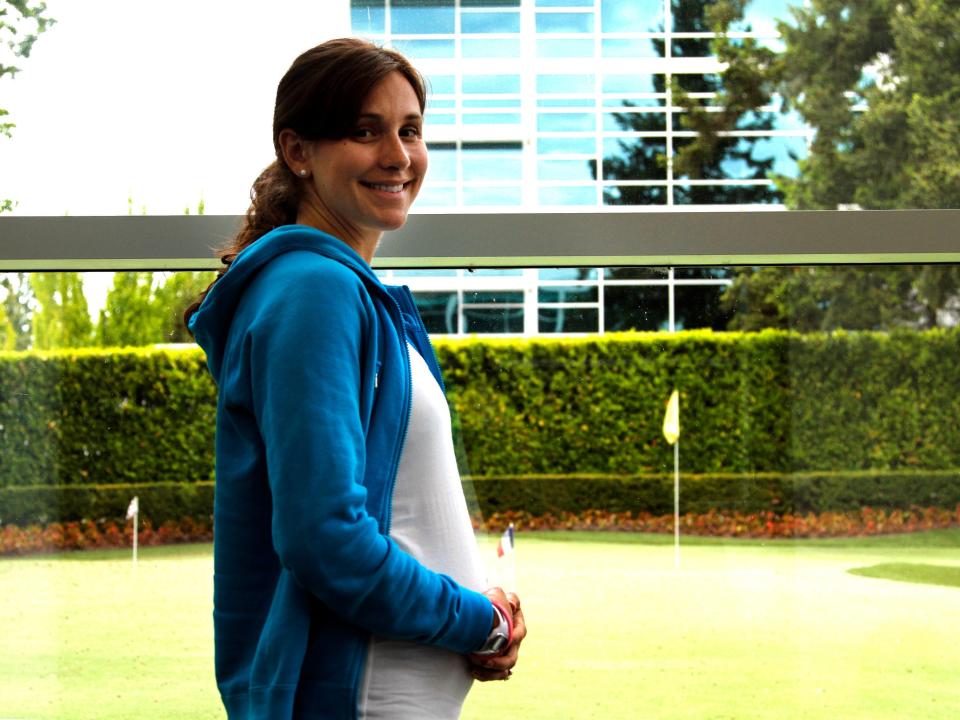 Goucher said she continued to make promotional appearances for Nike during her pregnancy, including posing for photos at Nike’s headquarters in May 2010.