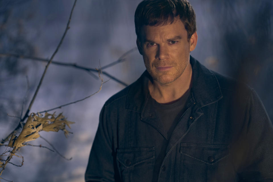 This image released by Showtime shows Michael C. Hall in a scene from the new series "Dexter: New Blood," premiering Nov. 7 on Showtime. (Kurt Iswarienko/Showtime via AP)