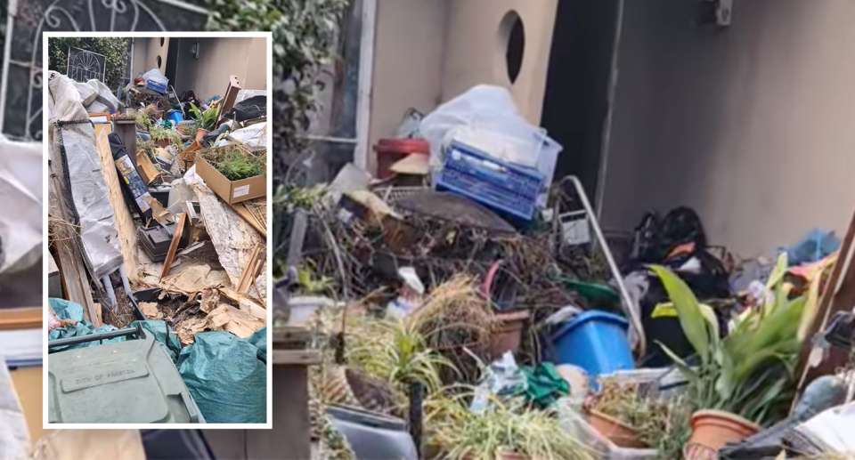 The junk pile at a house in Darebin, in Melbourne's north. 