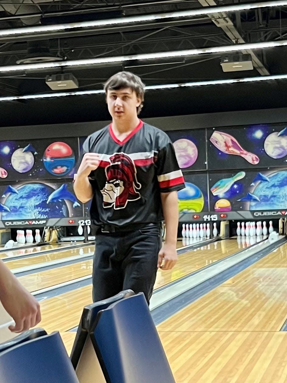 Pleasant's Carter Colby recently threw a 300 game, the first in Pleasant bowling history.