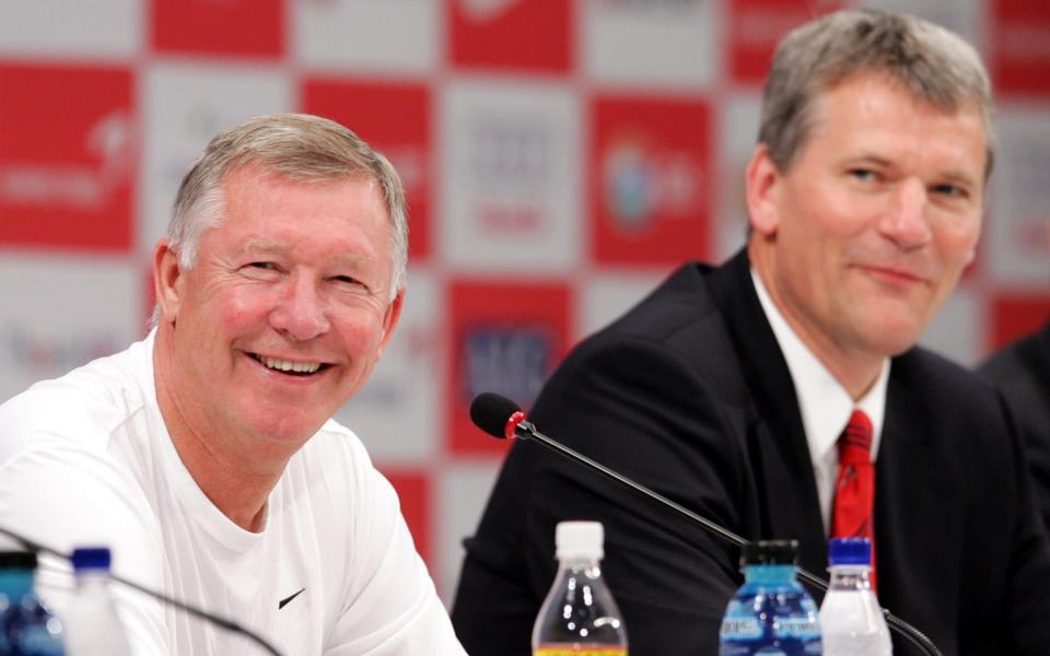 Manchester United Manager Sir. Alex Ferguson and CEO David Gill attend a press conference upon their arrival at the Shilla hotel as part of first leg of their Asian tour on July 18, 2007 in Seoul, South Korea. Manchester United will play against South Korea's Seoul FC on July 20. - GETTY IMAGES