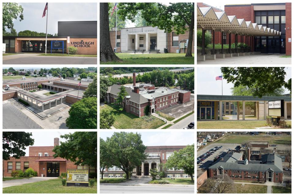 The Columbus City Schools Superintendent's Community Facilities Task Force made its final recommendations to the school board Tuesday, recommending these nine schools be closed: (Top L to R)Lindbergh Elementary, Broadleigh Elementary, Buckeye Middle School (Middle L to R) Columbus City Preparatory School for Boys, Fairwood Elementary, Moler Elementary (Bottom L to R) North Linden Elementary, West Broad Elementary, Columbus Alternative High School