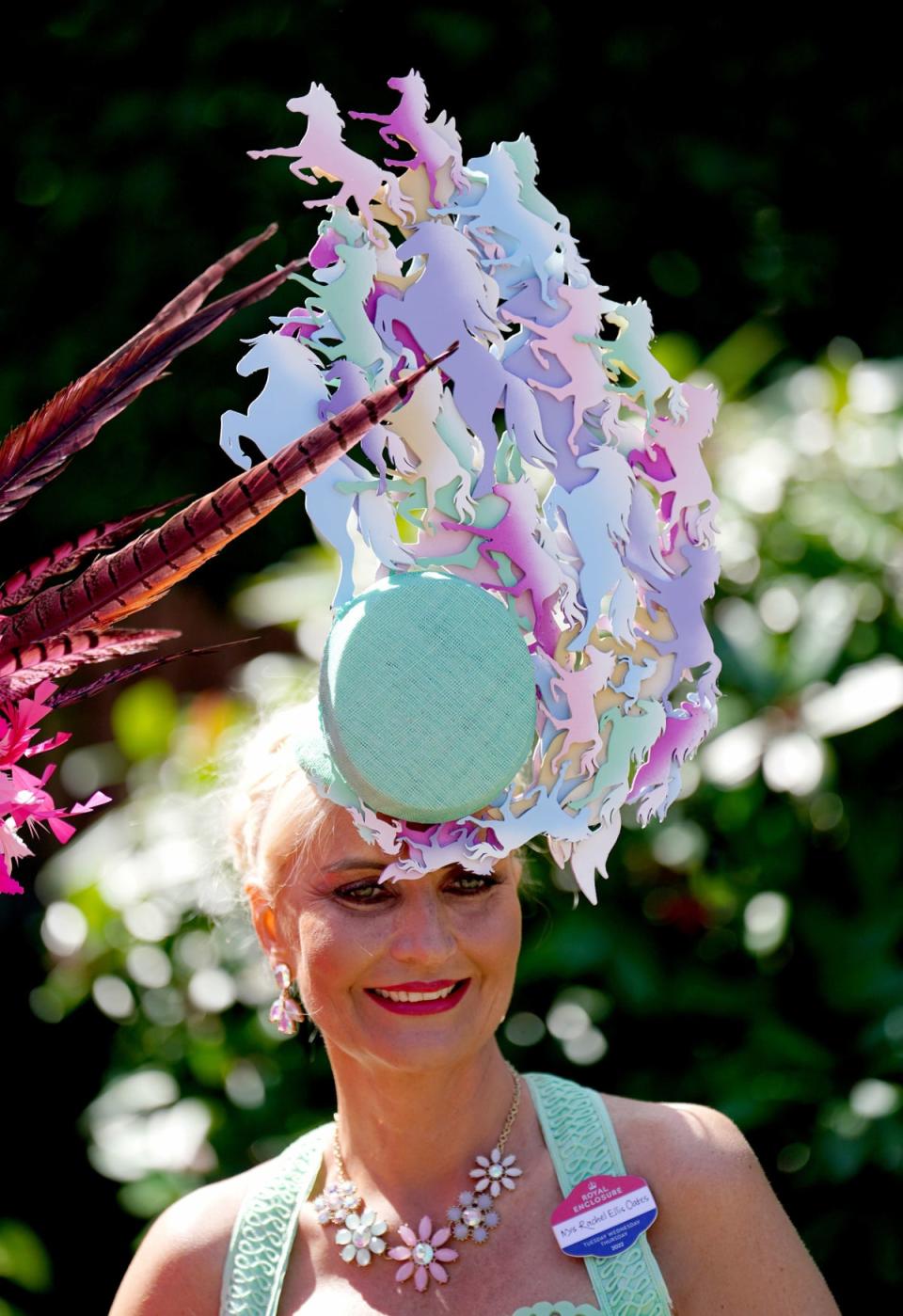 Rachel Ellis Oates arriving ahead of racing on day two of Royal Ascot at Ascot Racecourse (PA)