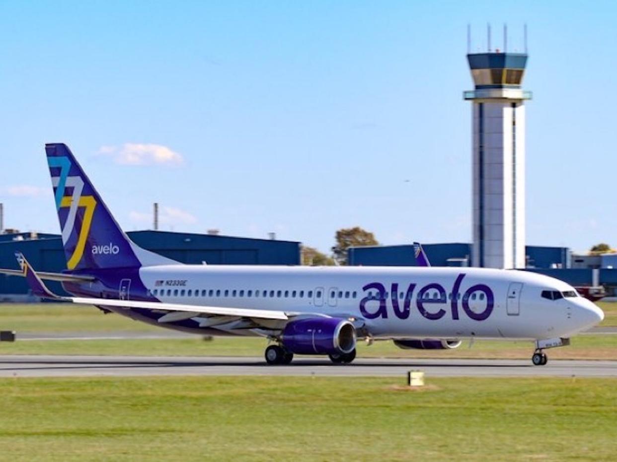 Avelo plane at Wilmington Airport on October 20.