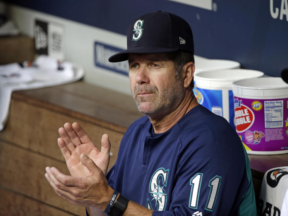 Edgar Martinez is looking for a late surge on the Hall of Fame ballot. (AP Photo/Elaine Thompson)