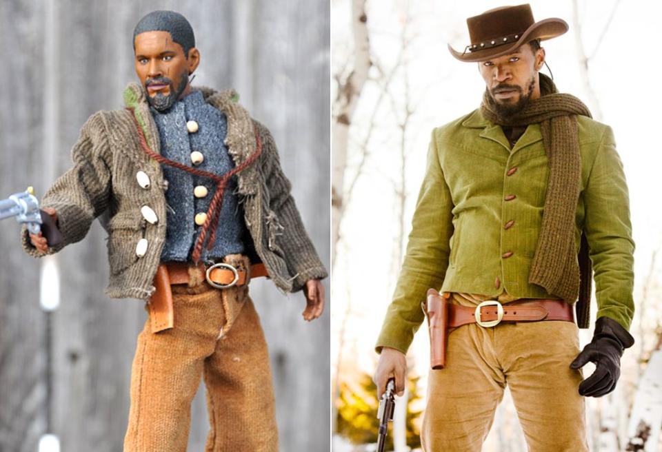 <p><b>Django, „Django Unchained“ (2012) </b></p><p>Dieser anonym aussehende Typ ist – kein Witz – Jamie Foxx aus „Django Unchained“. <i>(Bild: Everett/NECA)</i></p>