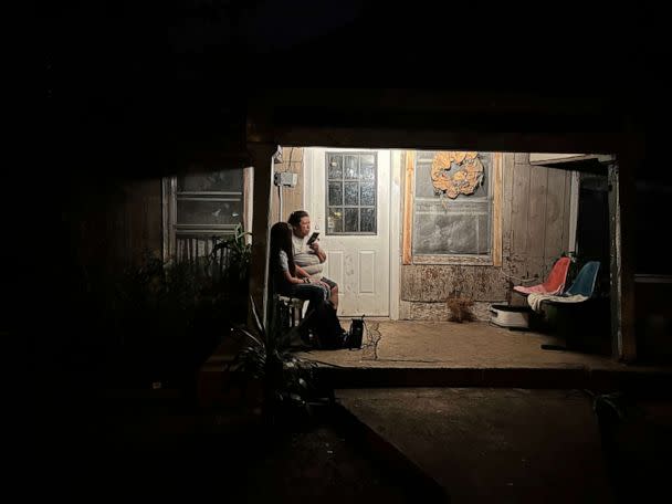 PHOTO: Gemma, a 5th grader who attended Robb Elementary School, waits for the bus on her first day back to school, Sept. 6. (Olivia Osteen/ABC News)