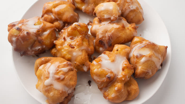 apple fritters on plate