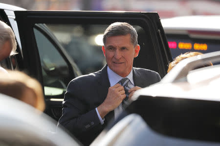 Former U.S. National Security Adviser Michael Flynn arrives for a plea hearing at U.S. District Court, where he’s expected to plead guilty to lying to the FBI about his contacts with Russia's ambassador to the United States, in Washington, U.S., December 1, 2017. REUTERS/Jonathan Ernst