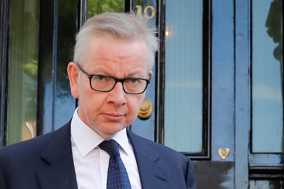 Britain's Environment, Food and Rural Affairs Secretary and Conservative leadership contender Michael Gove leaves his home in London on June 20, 2019. - Conservative MPs will decide on June 20 who will join Boris Johnson in the final two battling become Britain's next prime minister, with three contenders jostling for the second spot. (Photo by Tolga AKMEN / AFP)        (Photo credit should read TOLGA AKMEN/AFP/Getty Images)