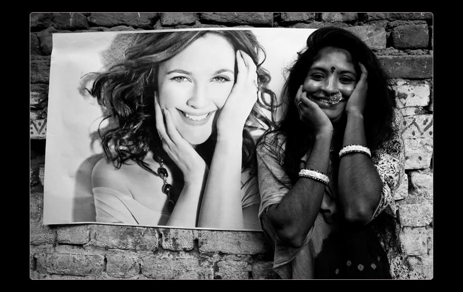 Savitaben and Drew Barrymore. <p>Image by <a href="http://www.kannagikhanna.blogspot.com" rel="nofollow noopener" target="_blank" data-ylk="slk:Kannagi Khanna;elm:context_link;itc:0;sec:content-canvas" class="link ">Kannagi Khanna</a>.</p>