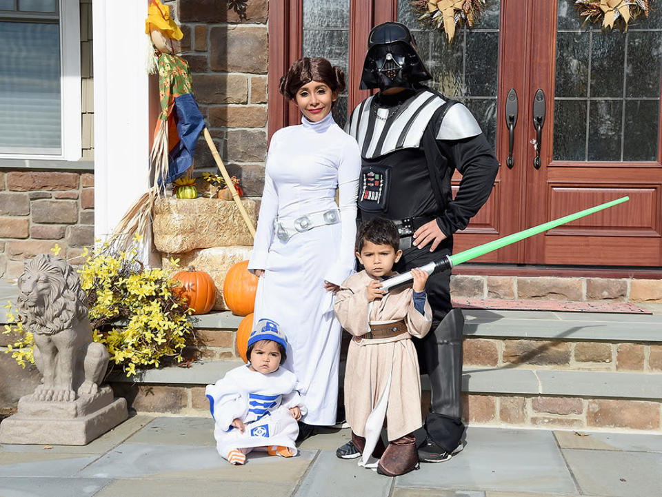 The force was strong with Snooki and her family. And they look pretty adorable, too, with Snooki as Princess Leia, Jionni as Darth Vader, Lorenzo as Luke Skywalker, and Giovanna as a sweet R2-D2. (Getty Images)